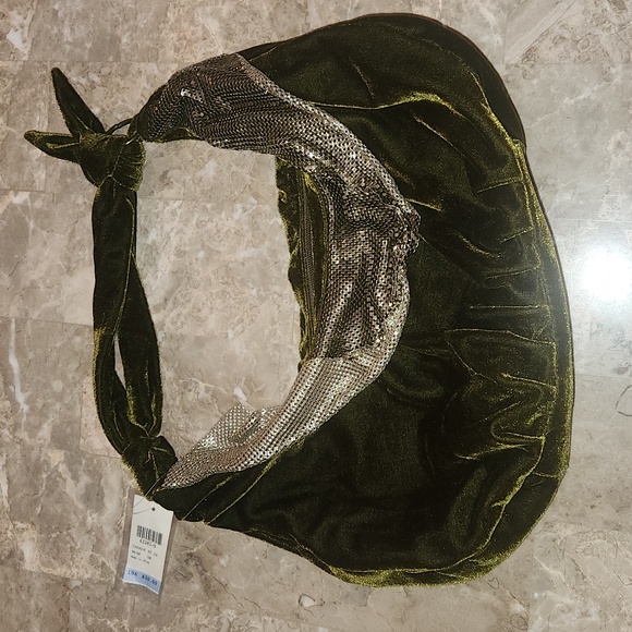 Icing Handbags - Vintahe Y2k Green Velvet Bag with SEQUIN Accents